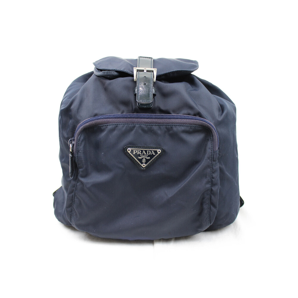 PRADA VELA Backpack Navy Blue Handbag